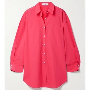 Frankie Shop barely worn XS/S Organic Cotton Button Down L/S Bright Pink